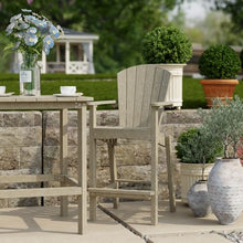 Wildridge Classic 3-Piece 40" High Bar Set, Weathered Wood - Outdoor Weather Resistant Recycled Plastic Furniture for Patio