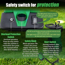 RUODATONLY Electric Wood Chipper Shredder, 20:1 Reduction Ratio，1.6 Inch Cutting Diameter, 2400W Motor, with 50L Collecting Bag for Branches Twigs Yellow