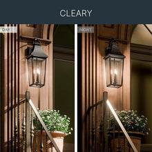 Kichler 30 Inch Cleary 3 Light Outdoor Modern Traditional Wall Light, with Clear Glass in Textured Black, Waterproof Aluminum, (30" H x 10.5" W), 59196BKT