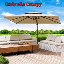 UYTROPLK Large 8'X8' Rectangular Patio Umbrella Canopy Cover, Replacement Cloth for 8 Ribs Cantilever Umbrella, Khaki Offset Umbrella for Garden, Yard, Table