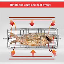 Stainless Steel Skewers Oven Rotate Cage Roast Fish Shrimp Meat Shelf Baking Tool (Size : Small) (Big)