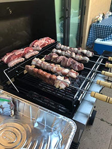 Brazilian BBQ Rotisserie Grill Stainless Steel 4 Skewers Left Side Motor