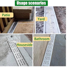 ZGLINMZ Drainage Channel 4 pcs Shower Channel Drain for Bathroom, 304 Stainless Steel Trench Drain, Channel Drains Kit Outdoor Drain Strainers, for Patio Balcony(W5cmxH5cm(2"x2"))
