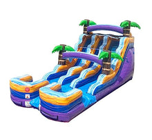 TentandTable 15FT Commercial Inflatable Double Water Slide, Tropical Purple