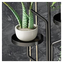 ZOCWJK Plant standFlower Stand Cart with 5 Trays Plant Stand with Wheels Metal Flower Pot Holder for Outdoor Patio Porch 52" Tall Flower Shelf,Schwarz