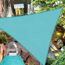 TANG 35'x35'x35' Sun Shade Sail Triangle Shade Cloth Canopy, A Ring with Steel Cable Wire Reinforcement,UV Block Heavy Duty 260 GSM for Patio Pergola Garden Deck Carport Cover, Turquoise