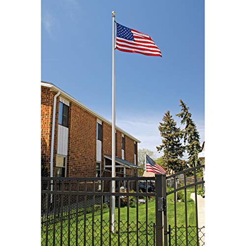 Eder Flag Special Budget 20 Foot 3"x1-7/8"x.125" 3 PC. Satin Finish Flagpole Satin Brushed