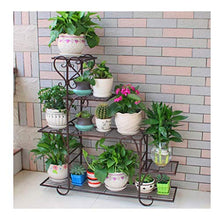 MIIKHI Metal Plant Stands Plant Stands Plant Holder for Flower Stands for Bronze Multi Plant Ladder Shelf Filling Bonsai Large Flowerpot Stand Indoor Outdoor Display,Brown