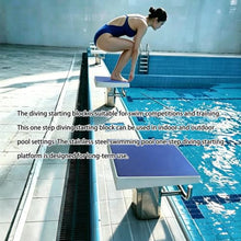 Pool Diving Platform,Swimming Pool Diving Board,Stainless Steel Diving Board with Blue Anti-Slip Countertop,Load Capacity 600 lbs,15° Inclined Professional Platform for Pools Stadium Competition
