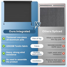 Integrated 10'W x 8'H Outdoor Roller Shade for Sun & Privacy Protection