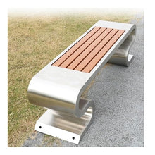 mifortune-e Garden Bench, Stainless Steel Wood Park Bench - Outdoor Commercial Garden Patio Seating,for Patio(Large)