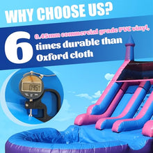 Inflatable Commercial Water Slide for Adults (Double Water Slides) (600lbs Capacity) 100% PVC Waterslide Without Blower, Big Water Pool, Fast Drainage, Backyard Outdoor Wet/Dry Fun, 21x11x13FT