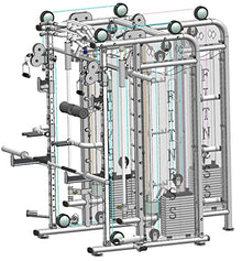 NNI FITNESS NNI2022 Fitness Smith Machine 3 Stack Black