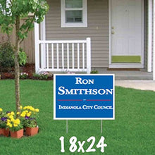 Custom Political Yard Sign #2-2 sided print, 2 stakes per sign- Corrugated Plastic (250, 18x24)