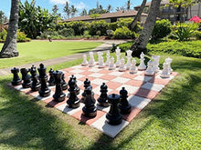 Chess House Giant Chess Set 25" King Black & White - 32 All-Weather Weightable Pieces
