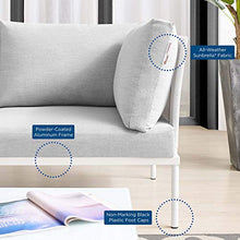 Modway Harmony Outdoor Patio Aluminum Loveseat White Gray