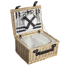 Storage Basket,Wicker Picnic,2 Person Set,Complete Accessories