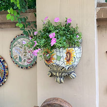 WLBHWL Mosaic Ceramics Wall Planter,Wall Hanging Planter Flower Pots for Fence Planters, Wall Planter That are Easy to Hang,Sun-Resistant,Wall Planters for Outdoor Plants Corridor Planters
