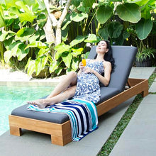 Cambridge Casual Newport Outdoor Chaise Lounge, Free Patio Cover, Built with Quick Dry Foam, Adjustable Backrest Single Chaise Lounge, Perfect for Poolside, Backyard, Beach - Gray Cushion