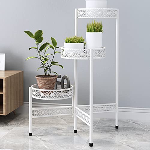 OJKJGYTF Balcony Wrought Iron Flower Pot Shelf European Style Simple Light Luxury Indoor Flower Shop Green Plant Shelf Multi-Layer Floor Flower Stand