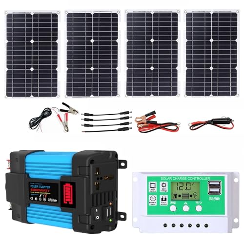 6000W Solar Inverter Kit 12V to 110V/220V, 50A Controller, 100W Solar Panel