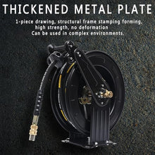 Automatic Retractable Hose Reel, Pressure Washer Hose Reel with Any Card Slot, Stainless Steel Bearings and Set Piece, for Watering Car Washing Pet Showers and Floor Cleaning