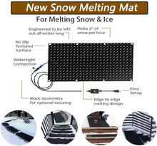 MOIUBYW 1/2/3/4/5 pcs Snow Melting Stairs Walkway Mat, De-Icing Kit Non Slip Rubber Heated Mat w/Power Cord, 3in/h Speed Snow and Ice Heated Pad for Winter Outdoor Steps Doorways Driveway(5 Pcs,12x36i