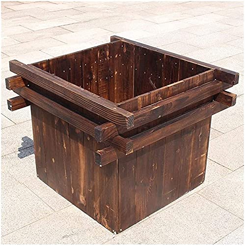 ZOCWJK Raised Garden Bed Planting Box with Plant Stand Storage Rack Square Flower Pot Planter Beds for Vegetables Planting Container Gardening Solution,Natural70x60x70cm