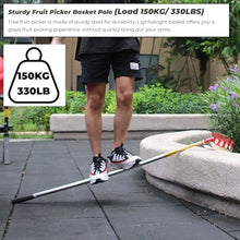 Fruit Picker Pole With Basket Telescoping, 13FT 16 20 23 29 33 Feet Metal Apple Pear Gatherer Harvest Tool For Lemons Coconut Fruit Tree Pomelo Cherry Picking, Adjustable, With Bag ( Color : A , Size