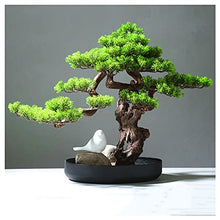 YXIANG56Q Fake Plants Simulation Welcome Pine Bonsai Ornaments Fake Tree Pine Tree Green Plants Living Room Hotel Home Entrance Decoration Soft Decoration Landscaping 18.5in Bonsai Tree(A)