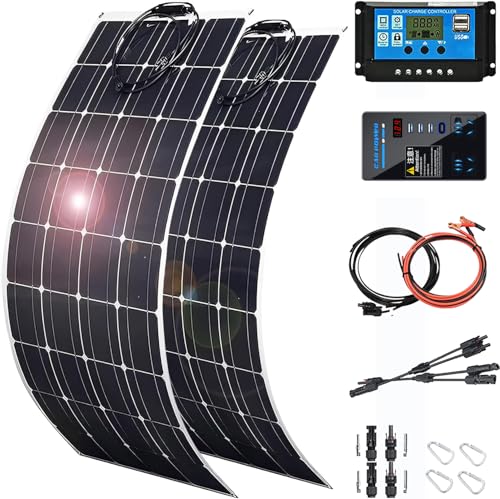1000 Watt Flexible Solar Panel, 2 × 500 Watt 12 Volt Solar Power Panel Kit