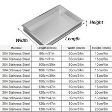 Metal Drip Tray, 304 Stainless Steel Plant Trays for Pots, Washing Machine Drain Pan, Oil Drip Pan for Potted Plants, AC and Kitchens(80x60x10 cm/31x24x4 in)