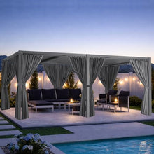 ADRERIC Louvered Pergola 12'x20' Outdoor Pergola with Roof, Heavy Duty Aluminum Frame & Waterproof Curtains, Hardtop Gazebo with Adjustable Louvers for Patio, Deck and Backyard, Gray