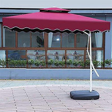 JOMRTS Parasol Garden Patio Umbrellas 2.2M Square Patio Offset Roma Parasol for Garden, Deck, Backyard and Pool Double Layer Cantilever Hanging Sun Umbrella with Cross Base