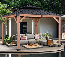 ABCCANOPY Wood Gazebo 11x11 Black - Outdoor Patio Wooden Gazebo with Hardtop Metal Double Roof