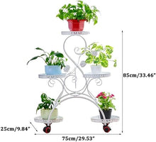 Fashion Plant Stand Indoor Outdoor Metal 5 Tier Flower Pot Holder Display Rack Vertical Plant Shelf Wrought Iron Corner Planter Rack Movable Floor Standing Flower Pot Stand For Garden Patio Law