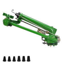 THYXGS Agricultural Irrigation Nozzle, 360° Rotating Nozzle, 1.5" Farm Impulse Sprinkler with 6 Replacement Nozzle, Large Area Watering Spray, for Agricultural Irrigation, Industrial Dust Removal