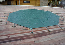 WAHHWF Outdoor Deck Pools Cover Round, 30ft/28ft/26ft/24ft/22ft/18ft/15ft/14ft/12ft/10ft/8ft/7ft/6ft/5ft Winter Heavy Duty In-Ground Swimming Pool Safety Cover Green Mesh, Custom Size(4.6m/15ft)