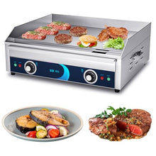 XQZMZSCP 24" Commercial Griddle Electric Grill Without Plug Countertop Griddle Flat Top Grill Hot Plate Non-Stick Stainless Steel Teppanyaki Grill