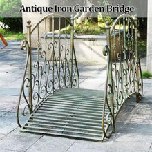 sunbiaouk Metal Garden Bridge, Outdoor Decorative Iron Garden Arch Bridge