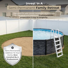 Blue Wave Marbella 15-ft Round 52-in Deep Hard Sided Steel Frame Above Ground Pool with 6-in Steel Top Seats, 0.5 HP Sand Filter System, Ladder, Skimmer & Liner – 5,130-Gallon Capacity for Family Use