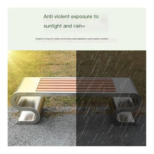 mifortune-e Garden Bench, Stainless Steel Wood Park Bench - Outdoor Commercial Garden Patio Seating,for Patio(Large)