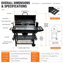 Large Charcoal Grill with Rotisserie A