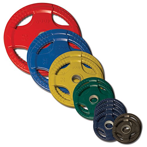 Body-Solid Olympic Weight Plates Set with Rubber Coating Black/Cyan