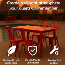 47" x 29" Metal Bistro Table Set – 5 Piece Indoor Outdoor Cafe Seating for Patio or Restaurant