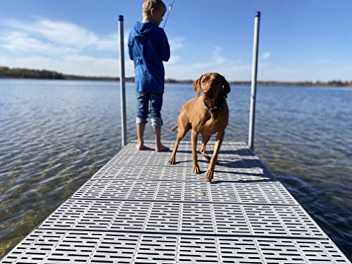 Patriot Docks Low Profile 4'x8' Dock Kit with Reinforced Gray Polypropylene Decking Gray