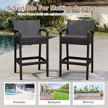 Reljofum Outdoor Bar Stools Set of 4, 30" Patio Barstools Furniture Chairs with Cushions, Wicker Bar Chair for Backyard, Garden, Pool, Balcony and Deck, Black 4 Pack