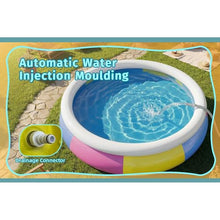 YUEWO Tricolor Inflatable Swimming Pool for Kids and Adults, Large Kiddie Pool Outdoor Portable Blow Up Swimming Pool for Family, Backyard, Outside and Water Summer Party (10ft X 30in)