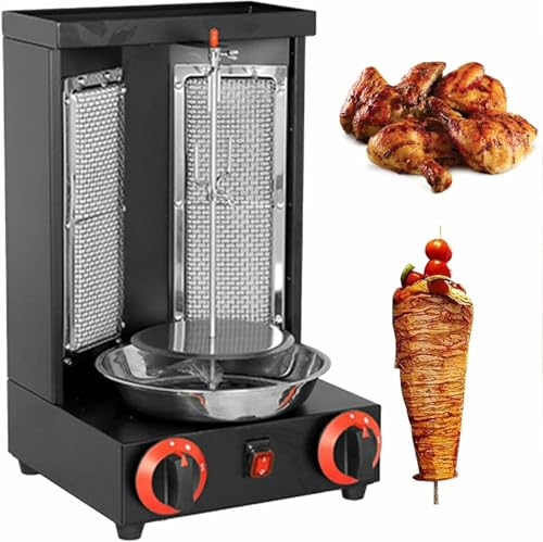 Vertical Gas Kebab Grill With 360° Rotating Burner For Commercial Home