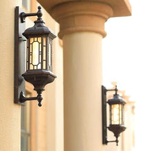 MVUYO Black Front Door Wall Lighting Outdoor Lantern Exterior Waterproof Sconce Light Fixtures with Glass Shade for House Garage Porch Patio Garden